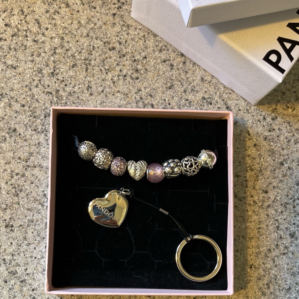 Pandora bracelet and 8 charms
